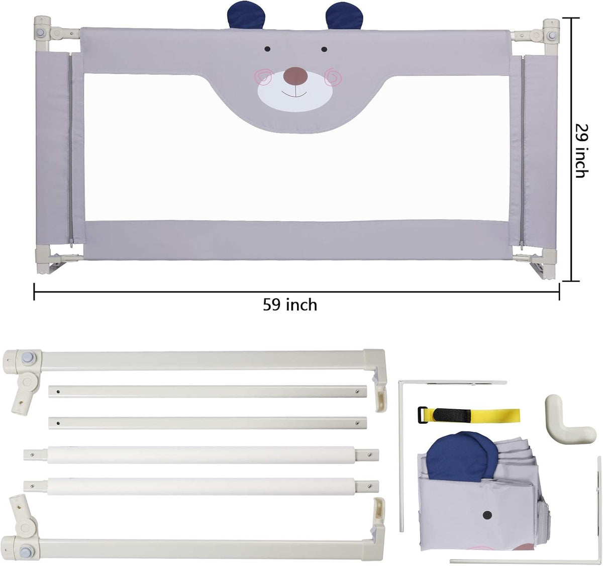 Collapsible Toddler Bed Rail for Queen Size Bed T288456