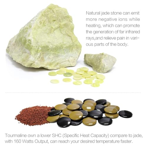 Large Heating Pad Far Infrared Stone Natural Jade Tourmaline Cushion Massager Mat 70x190cm E793254