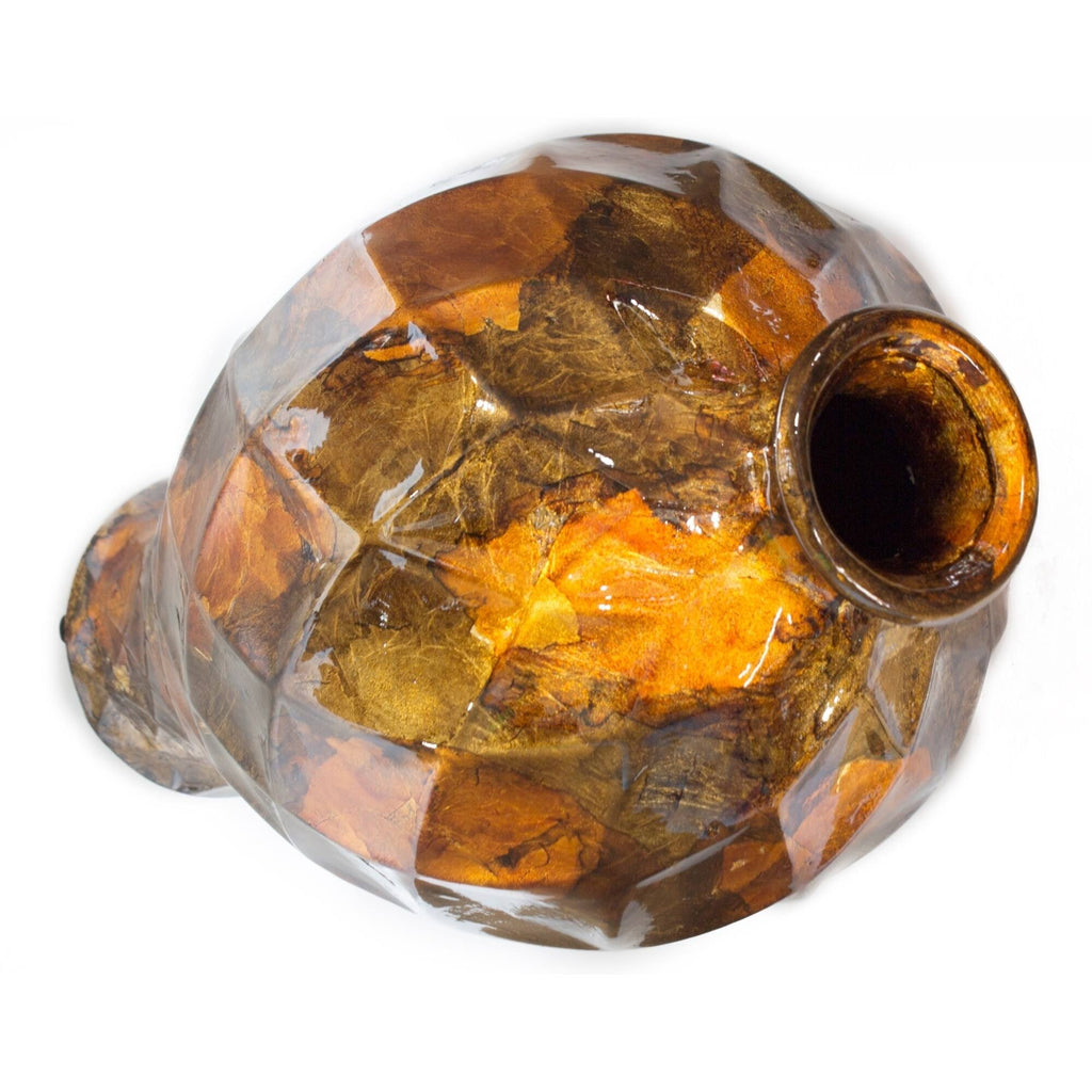 20 in. Gold Copper & Brown Floor Vase K46286
