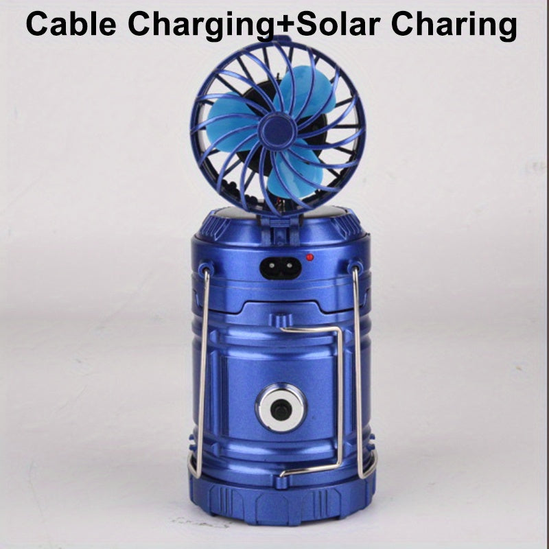4-In-1 Solar Rechargeable Lantern With Fan And Mobile Phone Charging Port P74853