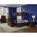 Antique Walnut Full Over Full Size Bunkbed with Trundle Bed I84503