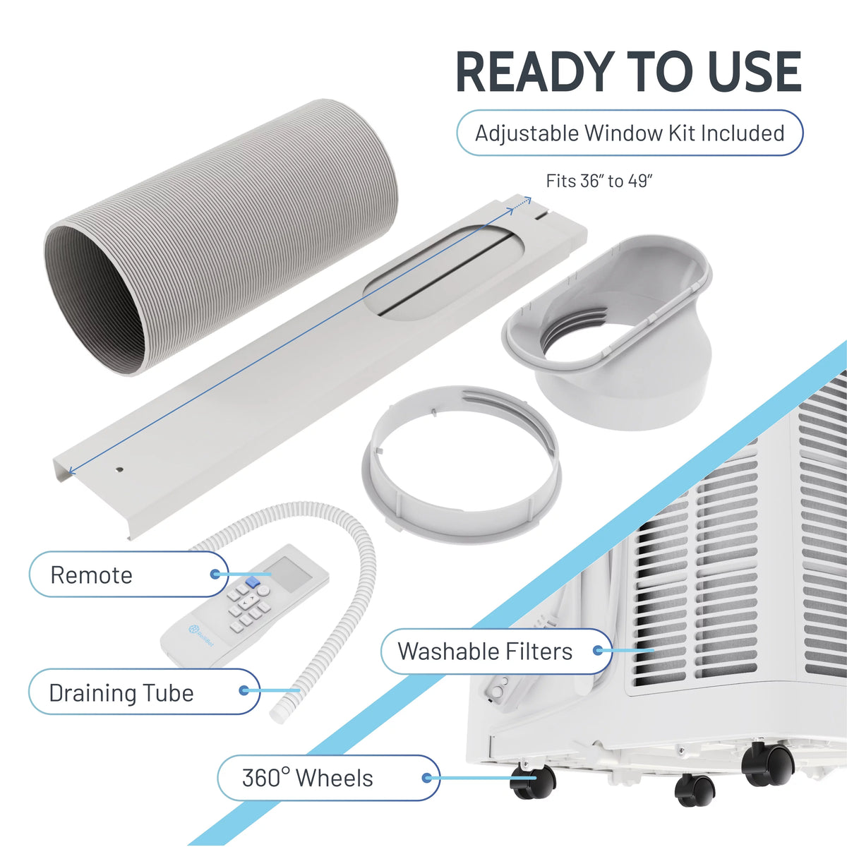 10,000 BTU Portable Air Conditioner & Dehumidifier H15434