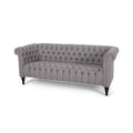 Grey Fabric Tufted 3 Seater Sofa H8243