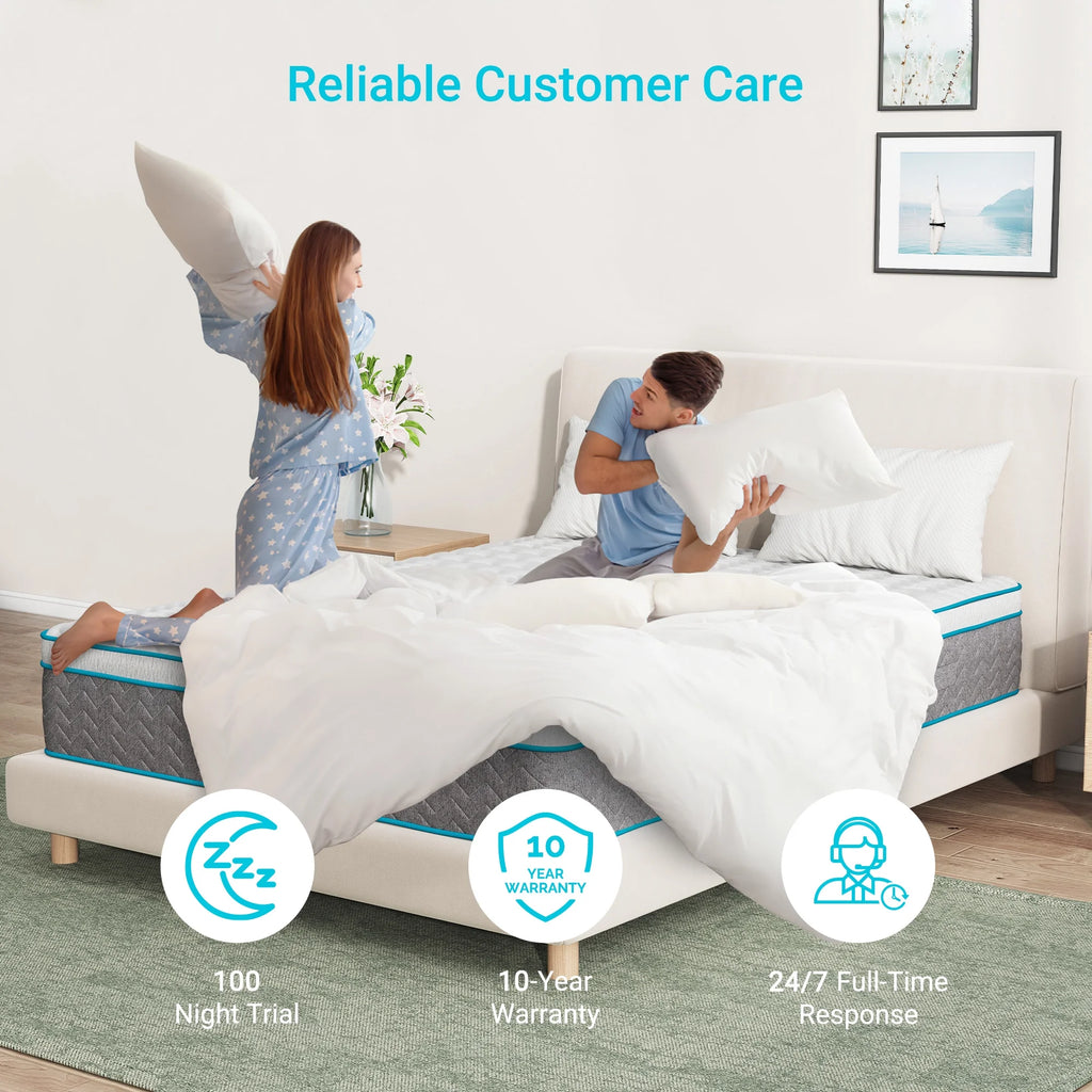 Full Size 10 inch Bamboo Charcoal Memory Foam Hybrid Mattress A52489