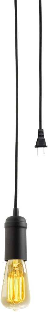 Matte Brass Gold Fabric Cord Plug-in Pendant Lighting D4388