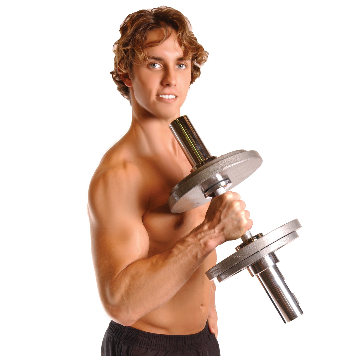 Chrome Olympic Dumbbell Handle with Collars T3951