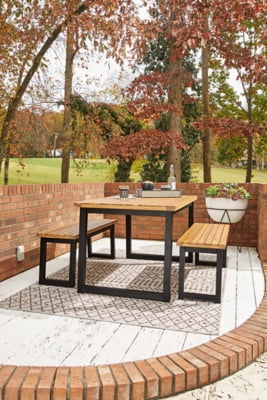Outdoor Dining Table Set (Set of 3) Brown/Black Q797