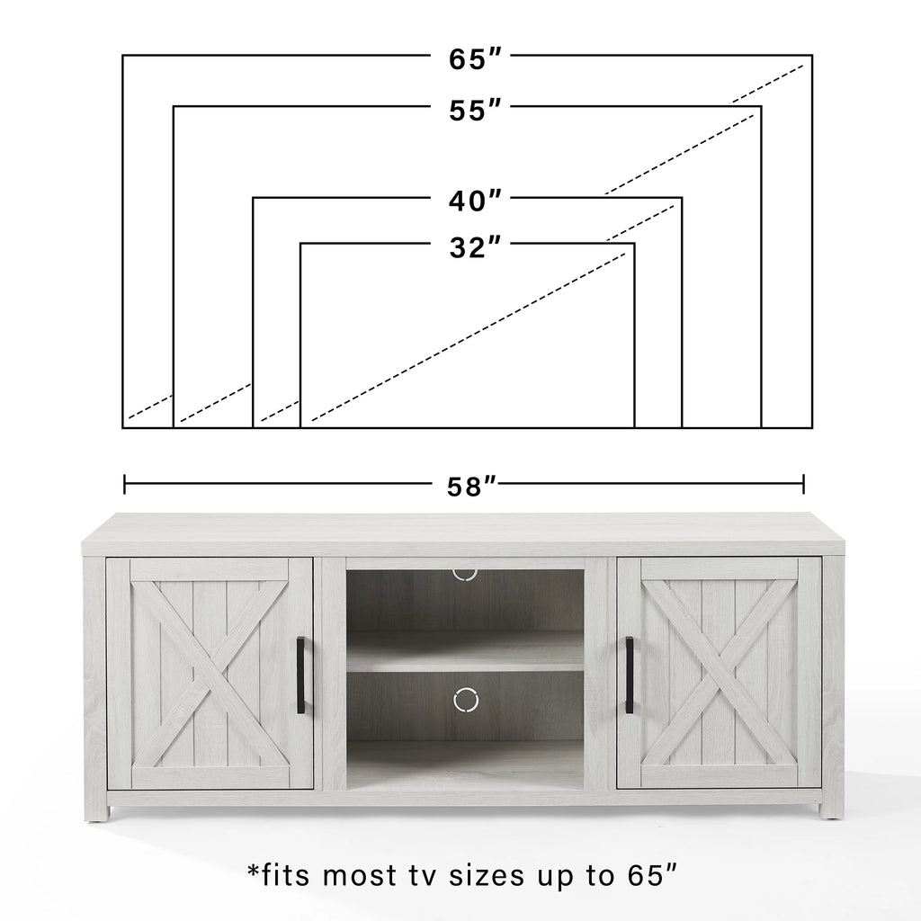 White Modern Wood TV Stand C8946