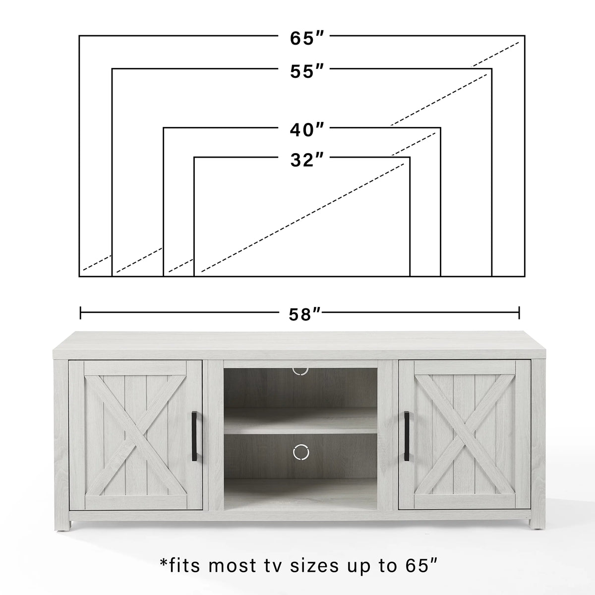 White Modern Wood TV Stand C8946