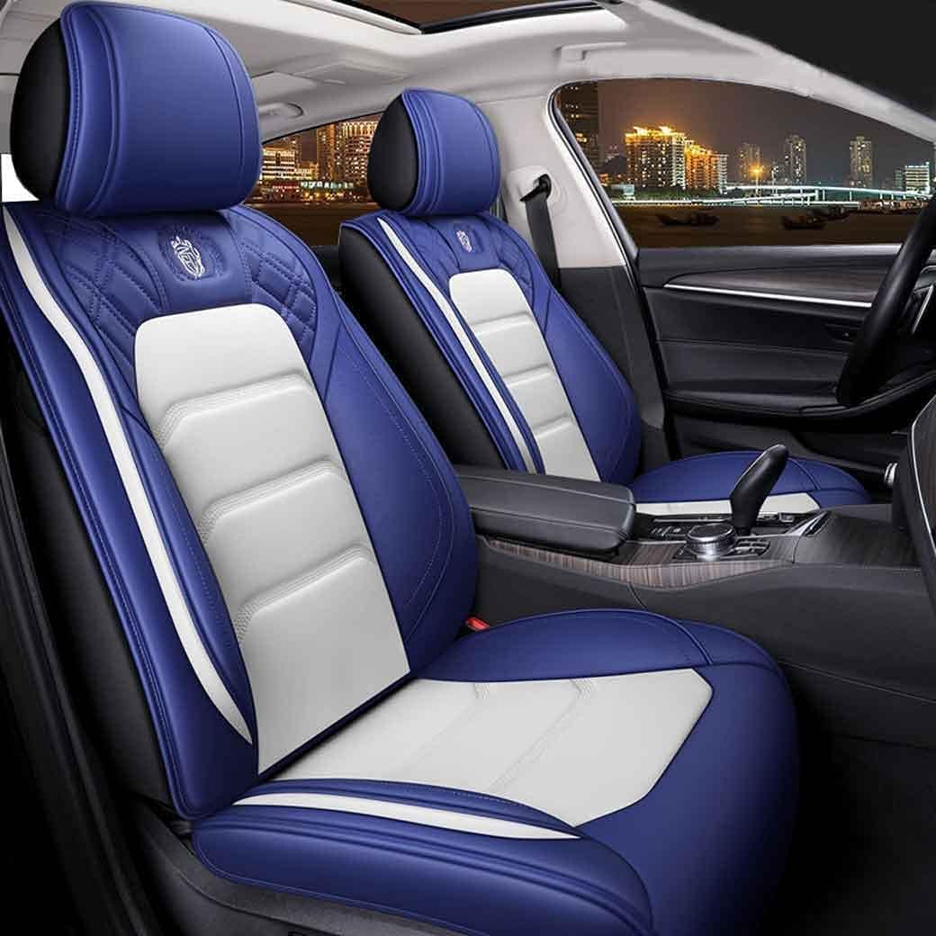 Leather Auto Car Seat Covers 5 Seats Full Set (BK - Pink) B7045