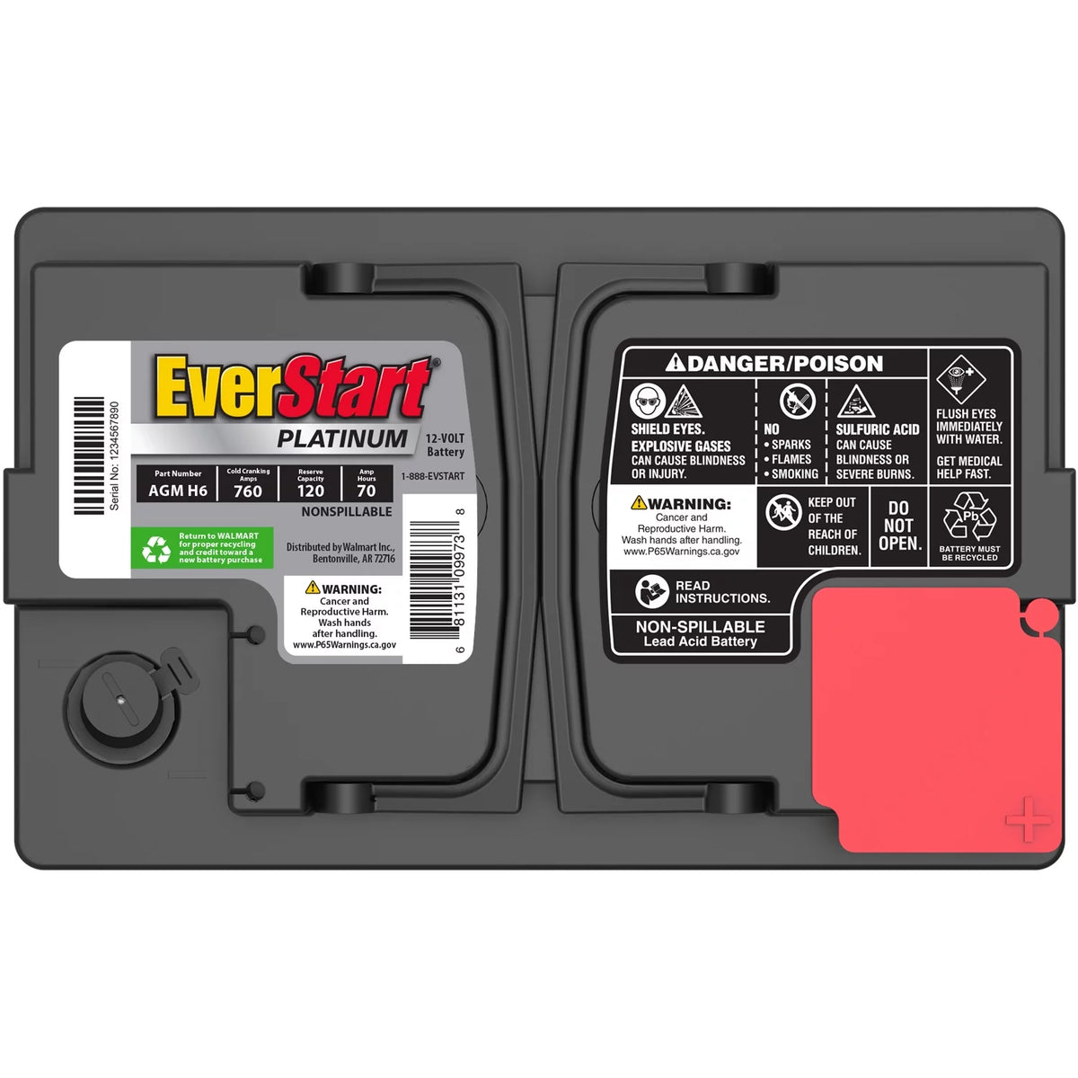 Group Size H6 12 Volt 760 CCA AGM Automotive Battery N517649