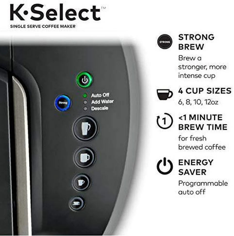 Single Serve K-Cup Pod Coffee Maker, Matte Black K800584