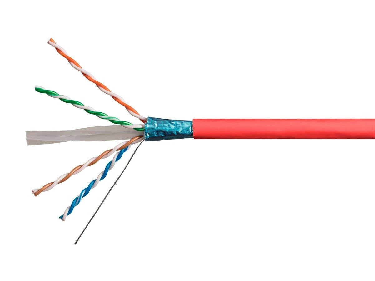 1000ft 23AWG Cat6 STP Solid Riser-Rated Bulk Pure Bare Copper Ethernet Cable Q3235