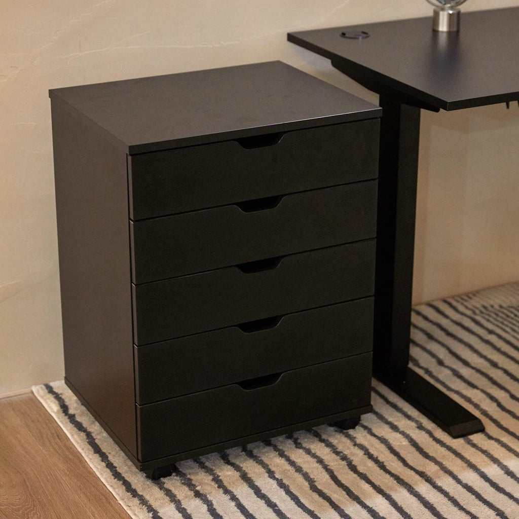 White 5 Drawer File Cabinet with Casters Z2673