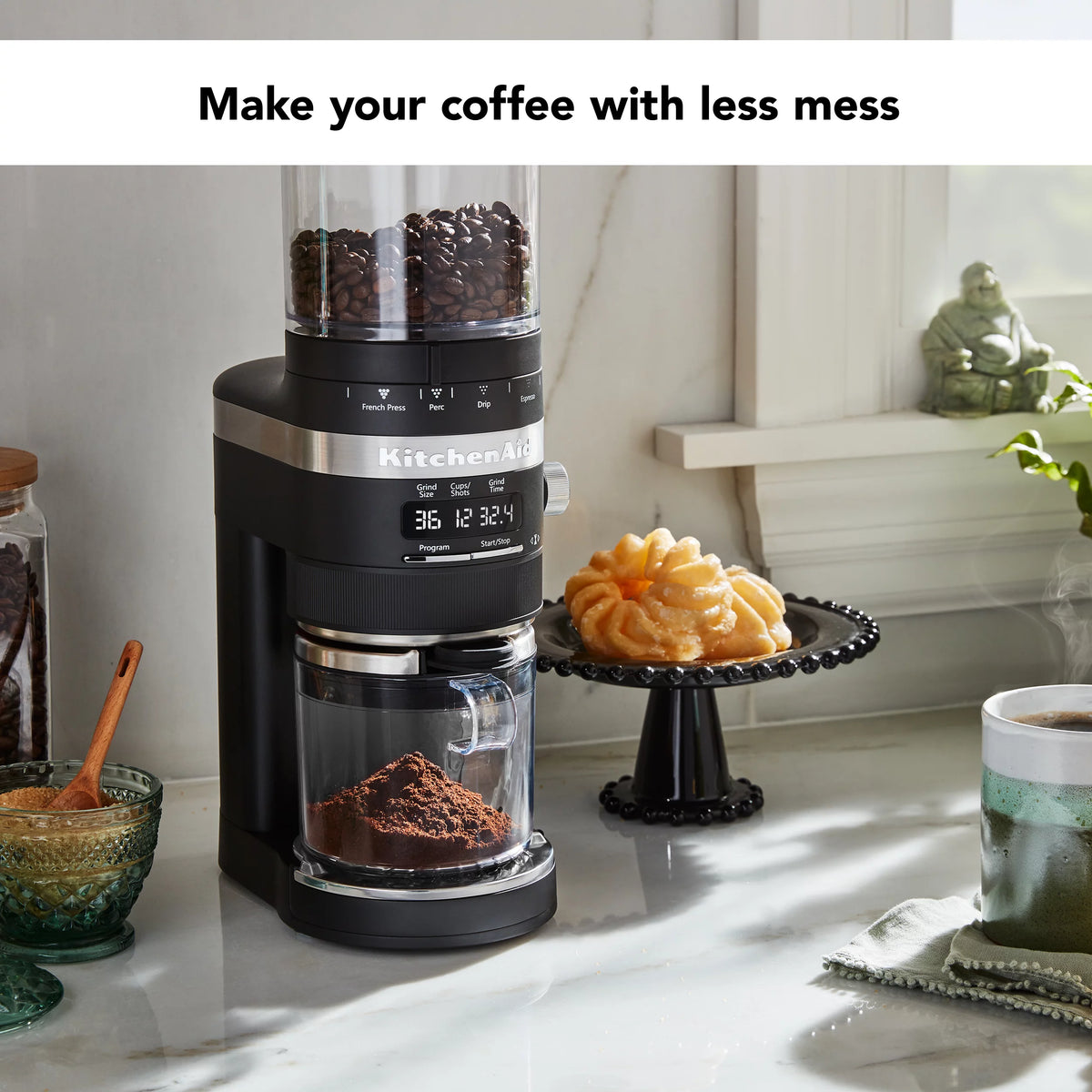 Black Matte Burr Coffee Grinder C962