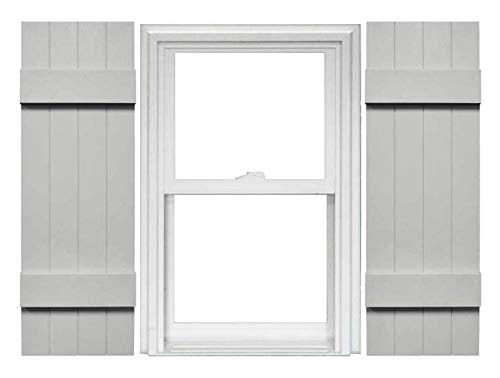4 Board and Batten Vinyl Shutters 1 Pair 14 x 51 Paintable W688