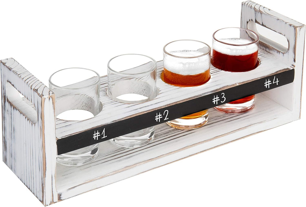 5 Piece Beer Flight Tasting Set with Chalkboard Panel X234