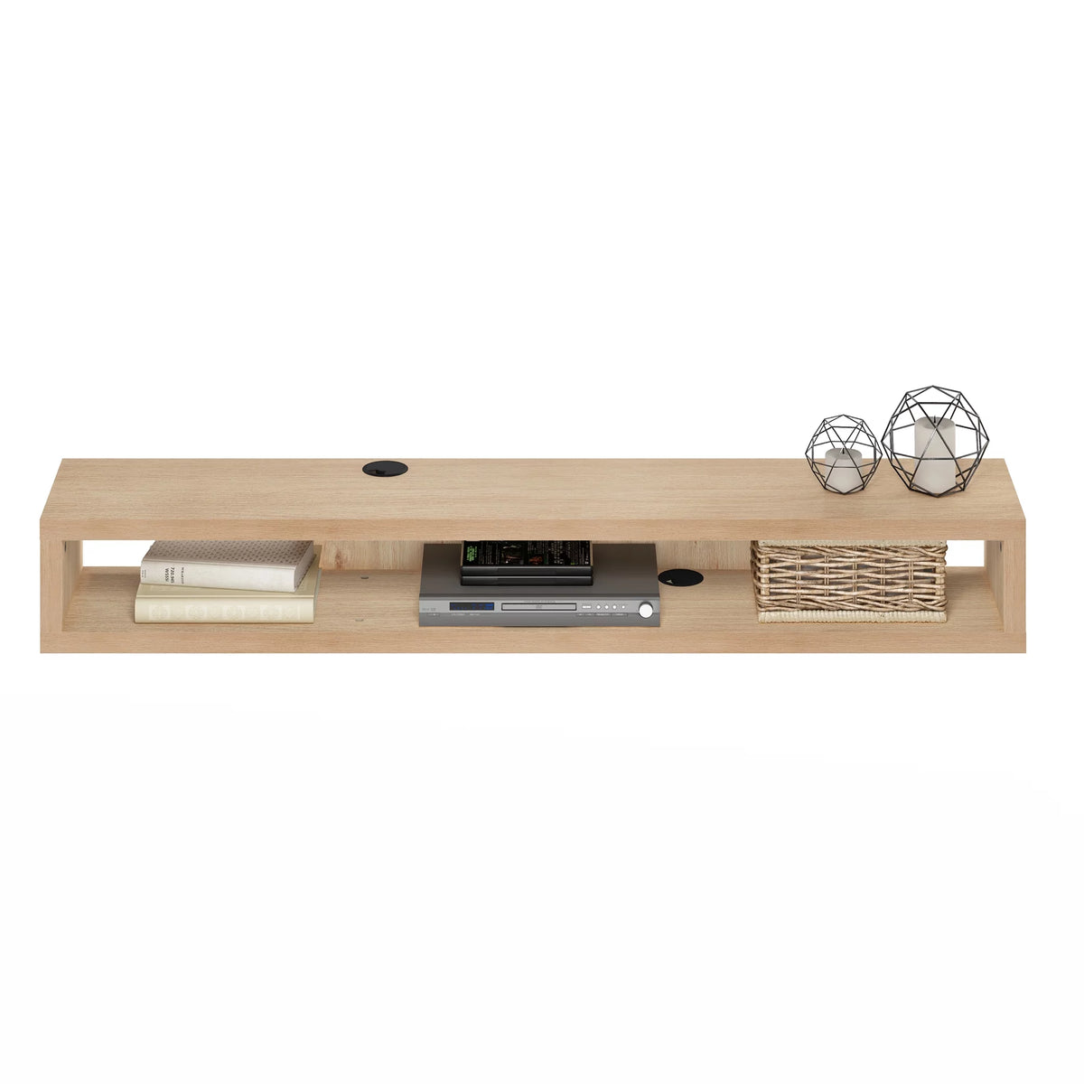 Wall Mounted Floating Media Console, 72 inch, Marcy Oak A9471