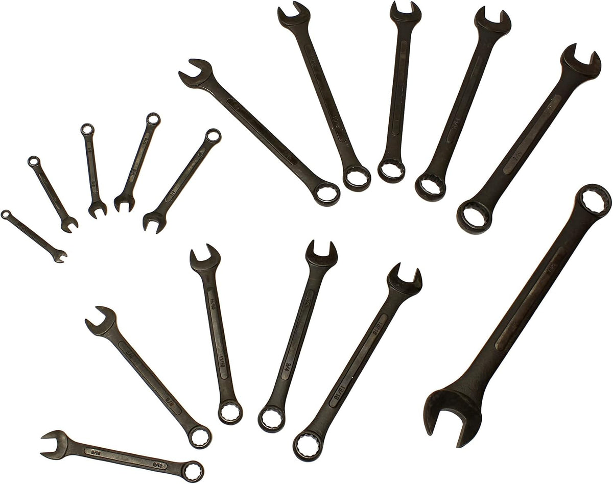 16 Pc SAE Combination Wrench Set with Roll Up Pouch Y535