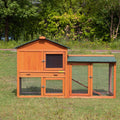 2-Tier Outdoor Wooden Rabbit Hutch with Ramp R95911