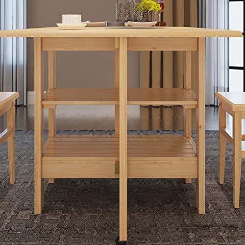 Foldable Drop Leaf Dining Table with Wheels Q300
