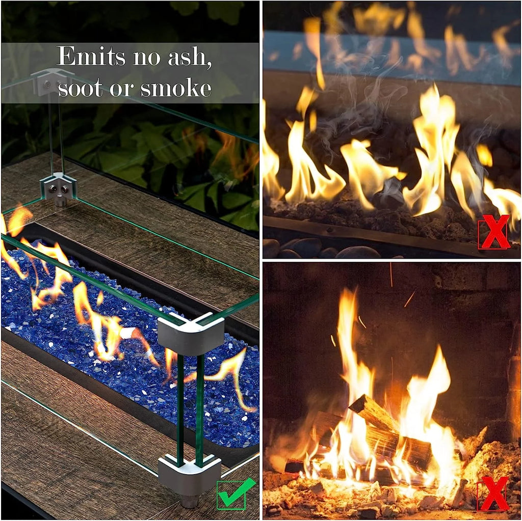 1/4'' Reflective Cobalt Blue Fire Glass V967317