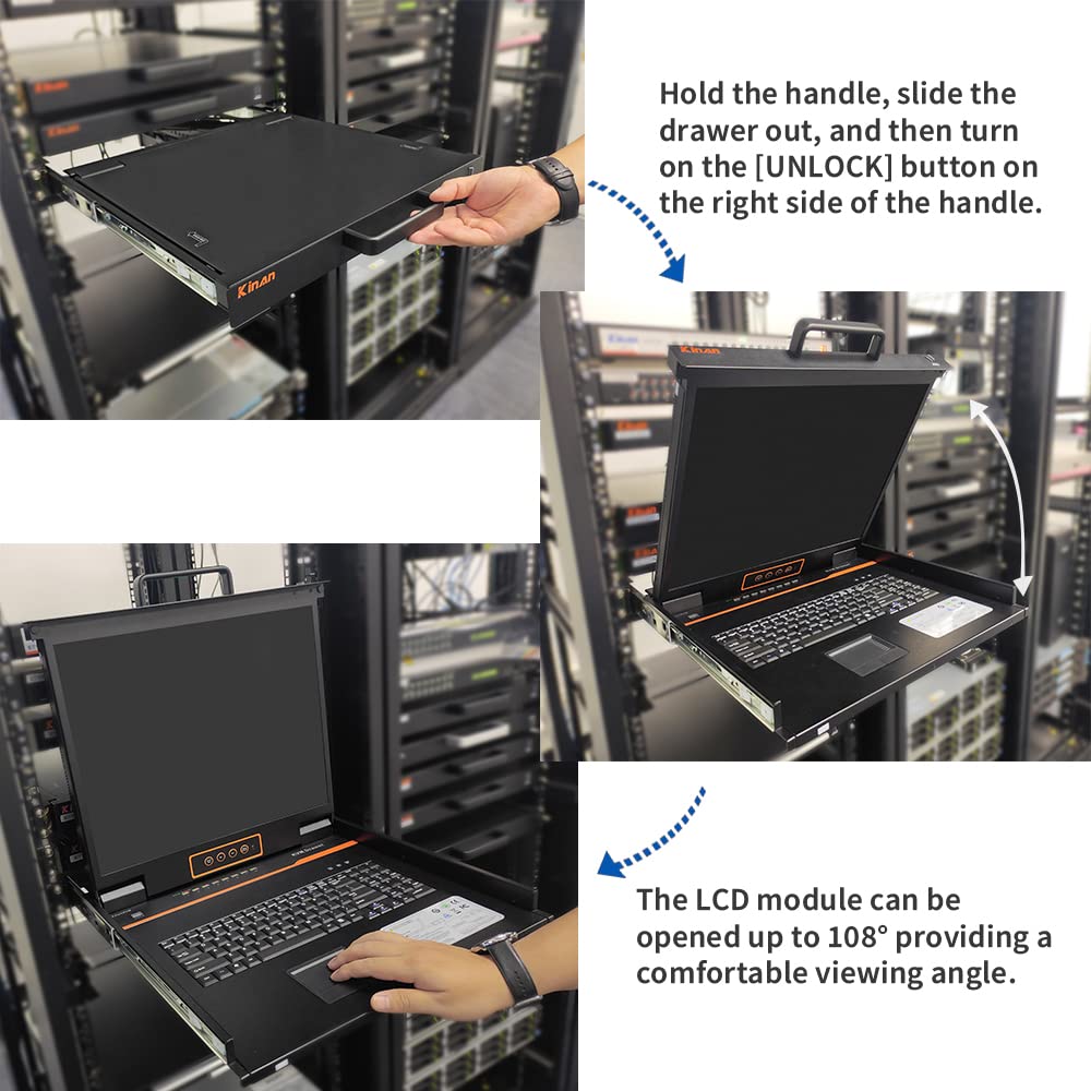 19" LCD Rack Mount KVM Console with Keyboard and Touchpad, 1U, 1280×1024@60Hz Z47308