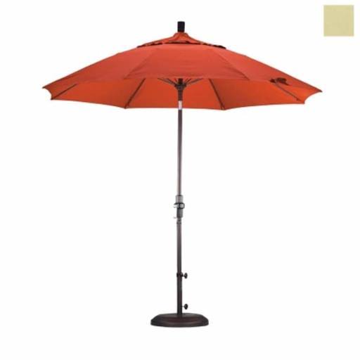 9 Feet Fiberglass Market Umbrella Collar Tilt Bronze/Pacifica/Beige A510983