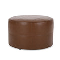 Cognac Brown Faux Leather Ottoman F7278