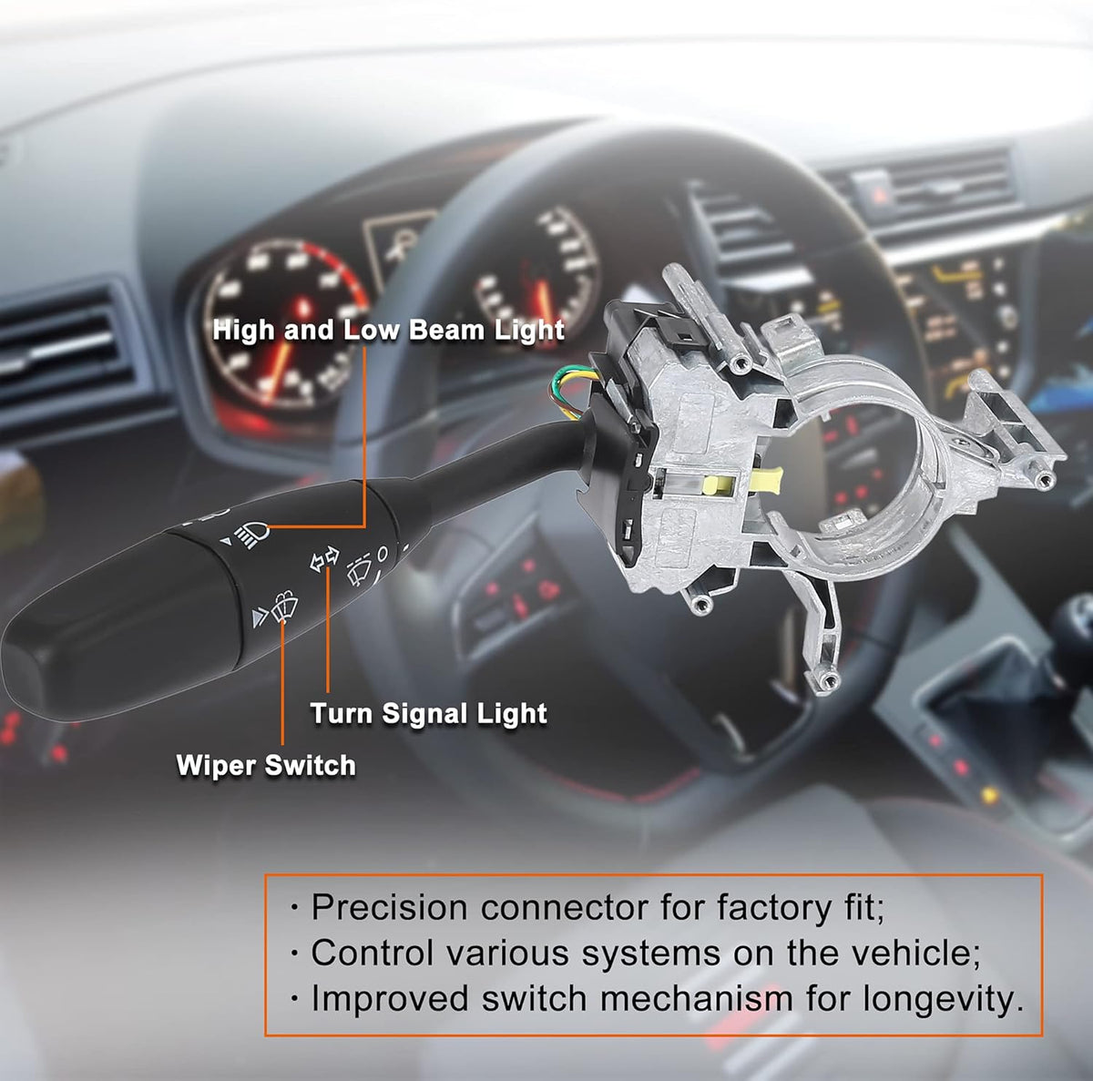 Turn Signal Switch Wiper Washer Headlight Dimmer Multifunction Combination Lever Switch Pack of 2 G728