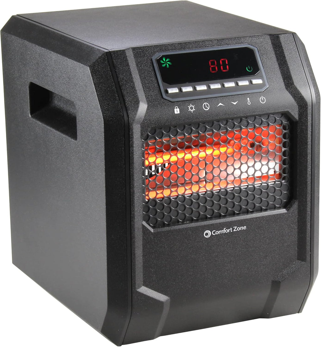 Black Quartz Infrared Space Heater with Remote Control J88562