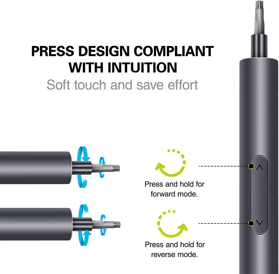 Mini Electric Screwdriver with 60 Magnetic Precision Bits, 3.7V Rechargeable T8449