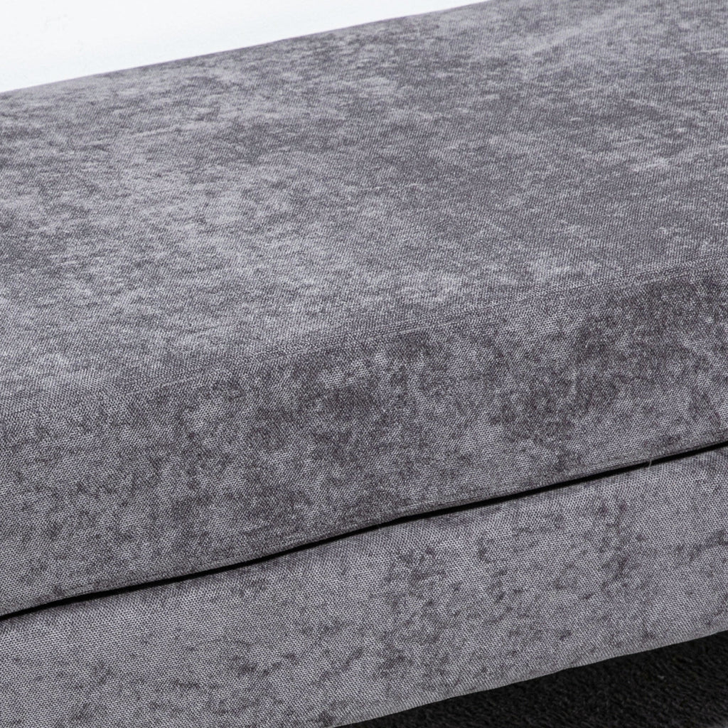 48" Dark Gray End of Bed Bench with Steel Legs N240114