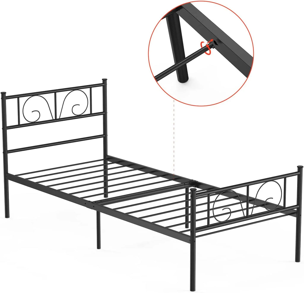 Twin Size Bed Frame with Headboard and 12 Inch Storage L97341
