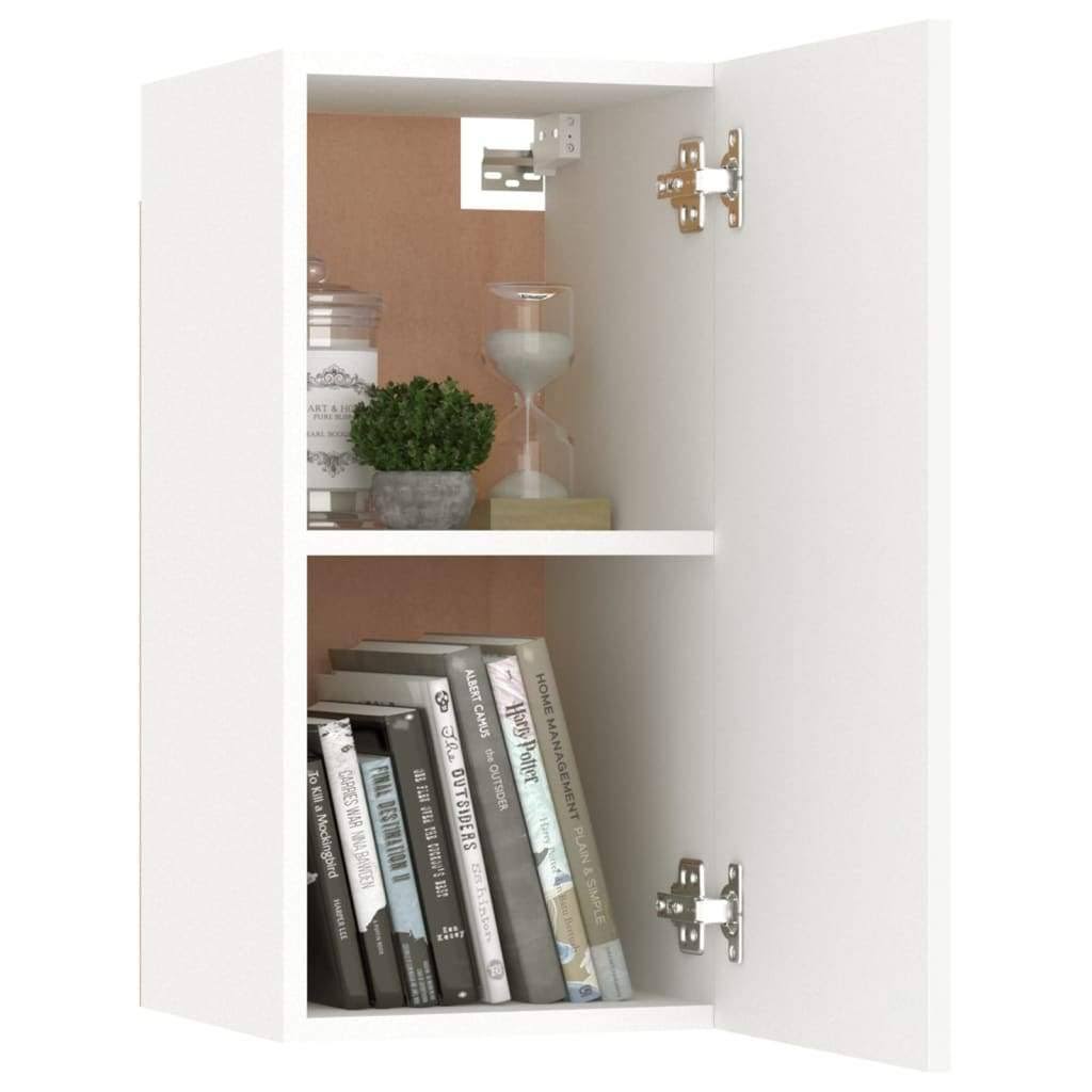 White and Sonoma Oak TV Cabinet Chipboard Z90073