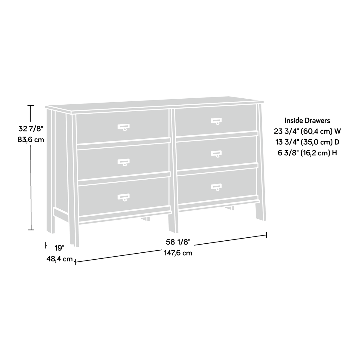 Timber Oak 6-Drawer Dresser P74956