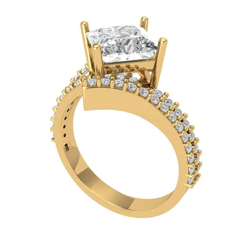 14k Yellow Gold Solitaire Ring with Accents U3803