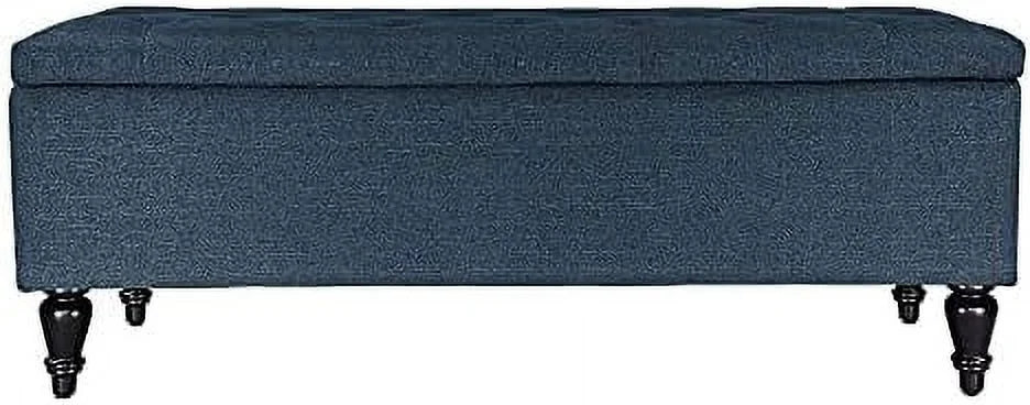 Navy Tufted Rectangular Ottoman Bench Q751