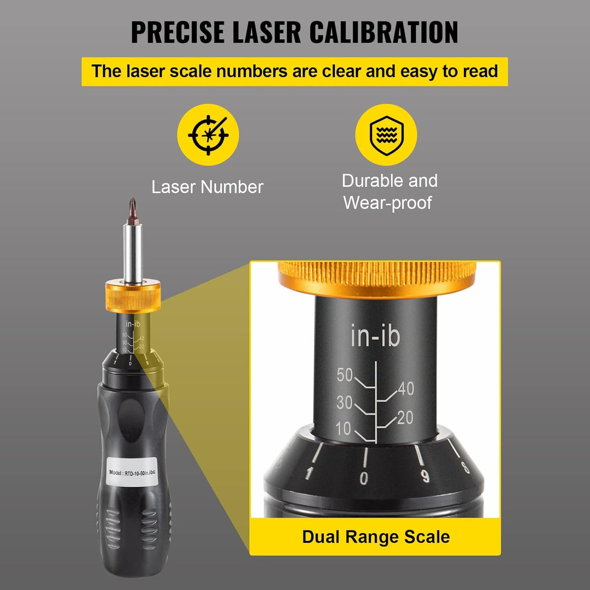 1/4" Drive Torque Screwdriver, 10-50 in/lbs, Pack of 2 C99705
