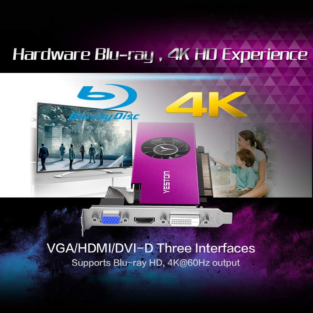 Graphics Card 4GB GDDR5 128Bit 6000MHz VGA HDMI DVI-D O529