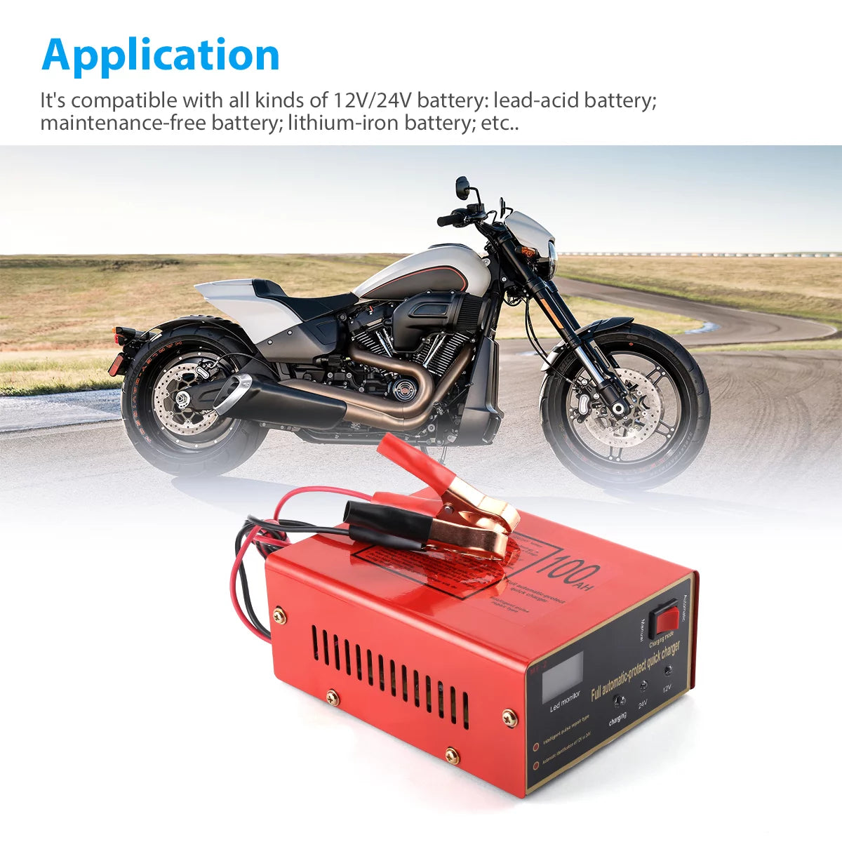 12V/24V Automatic Car Battery Charger B3952