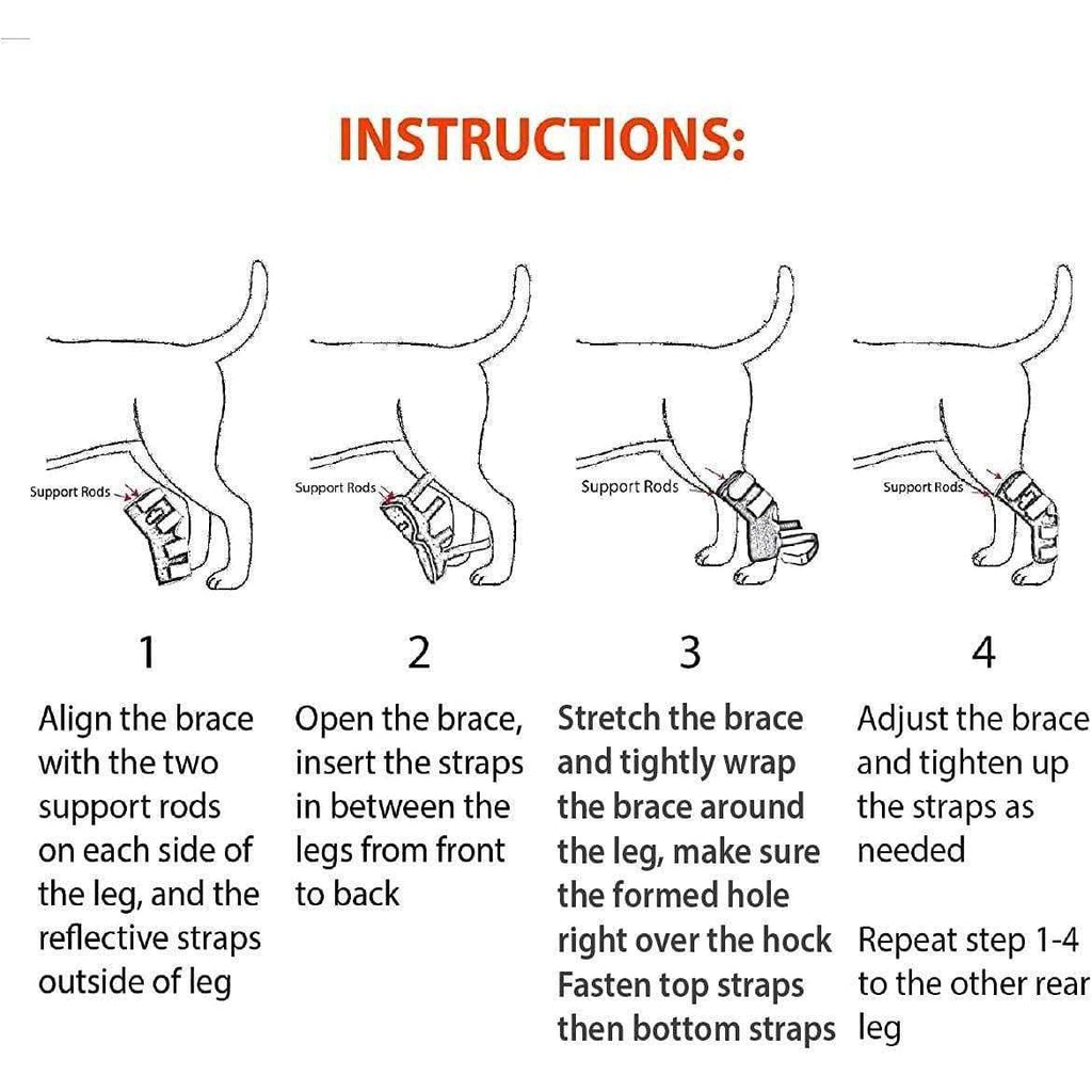 3-in-1 Long Rear Leg Support Dog Splint Braces X835