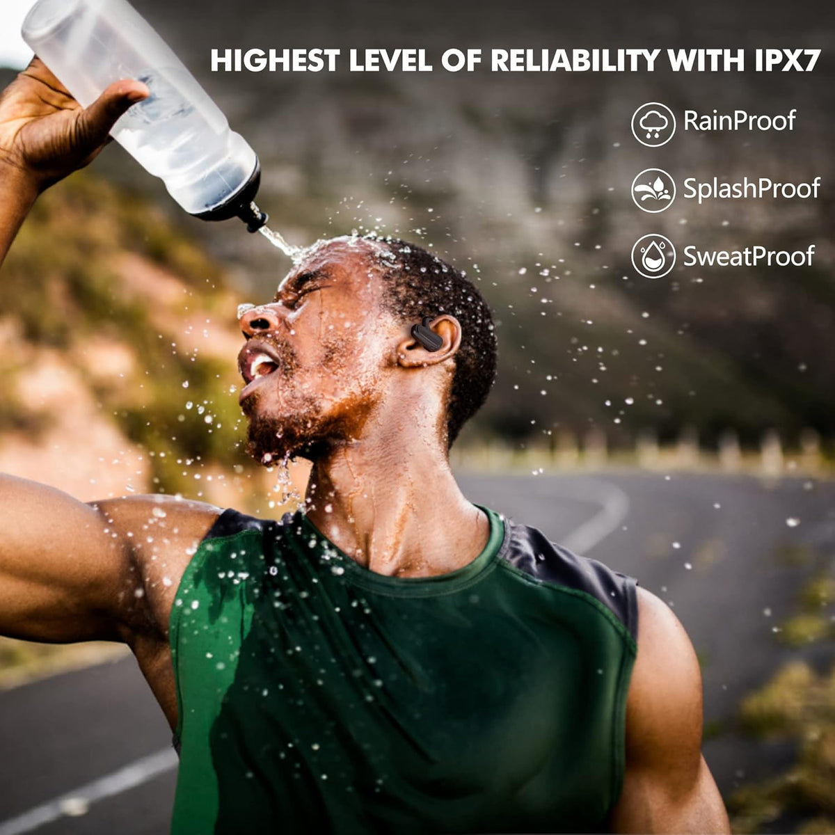 Open Ear Wireless Earbuds with Earhooks, 18 Hours Playtime, IPX7 Waterproof F226