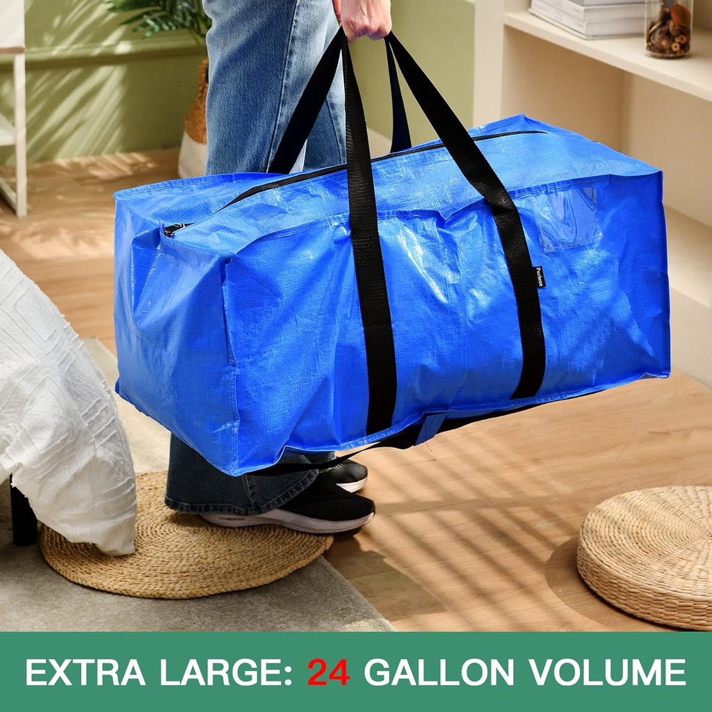 Blue Moving Totes with Backpack Straps, 8 Pack E559063