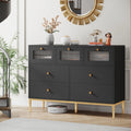 White 7 Drawer Glass Dresser L303