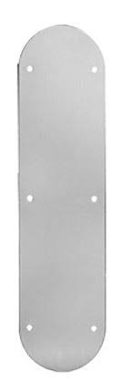 Push Plate Round Ends Satin Chrome Self-Adhesive E308