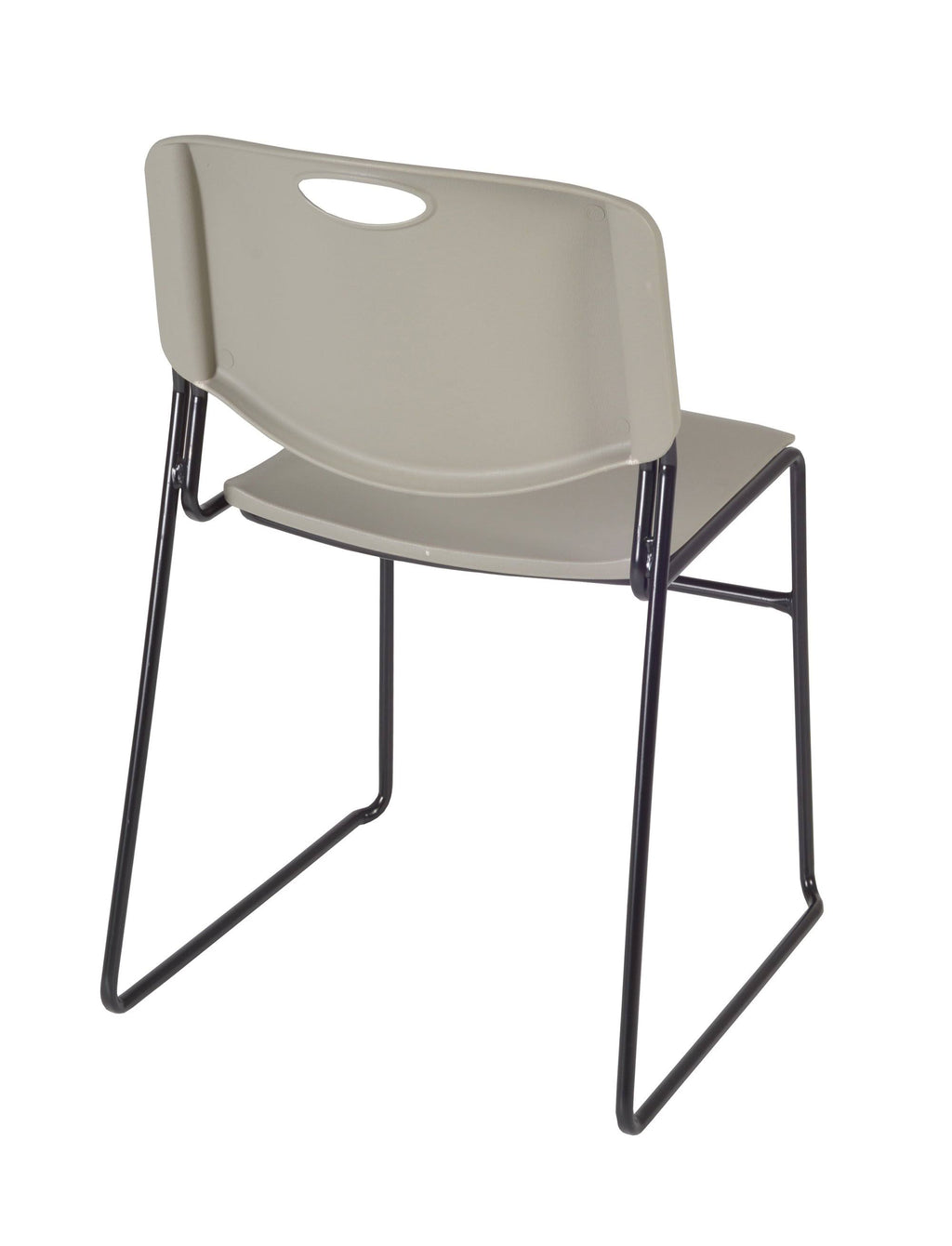 Maple Square Breakroom Table & 4 Grey Stack Chairs E475792