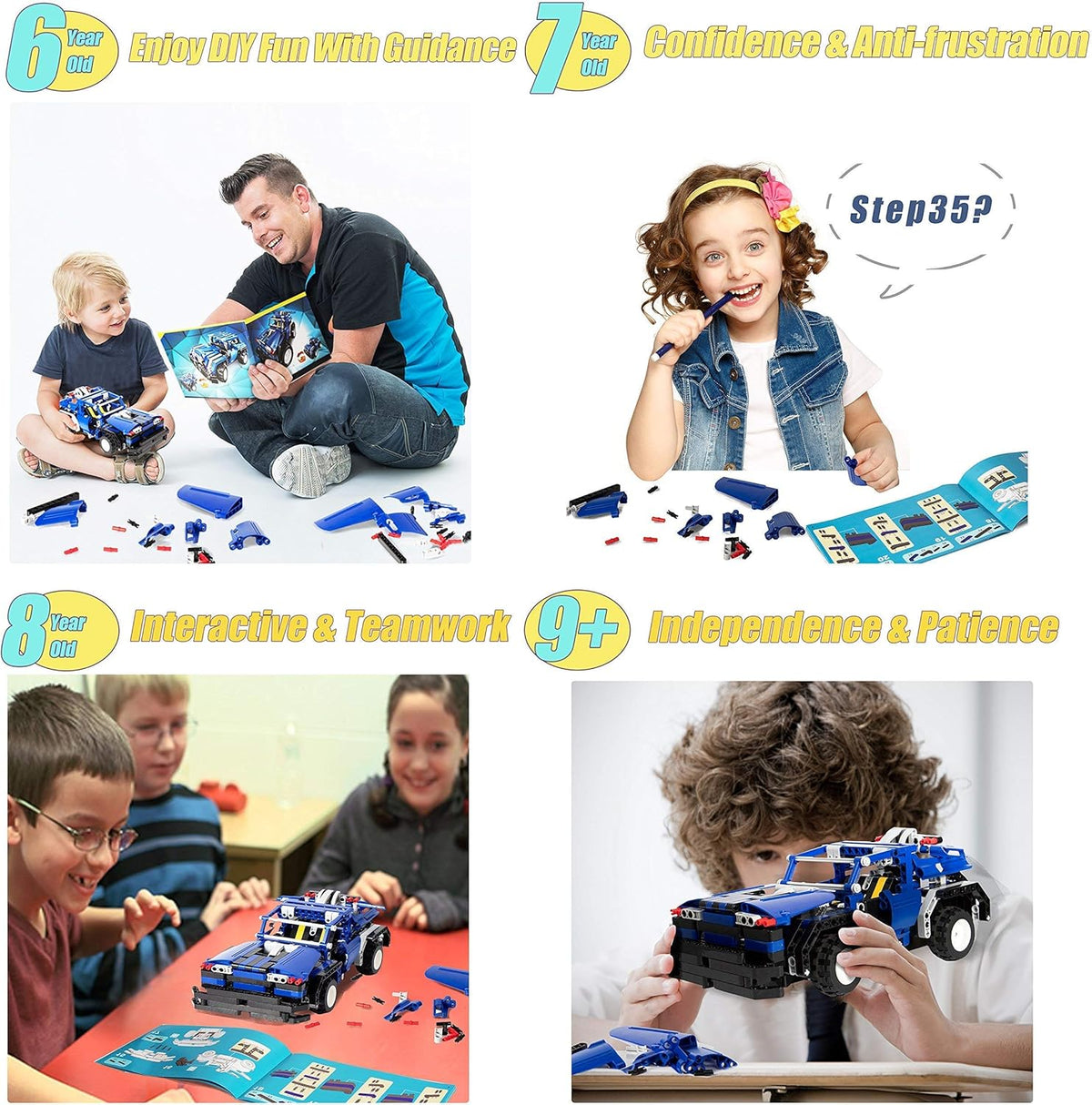 STEM Remote Control Building Kits 2-in-1 Racing Car (326pcs) Bundle with 2-in-1 RC Car Kits (443pcs) Y187