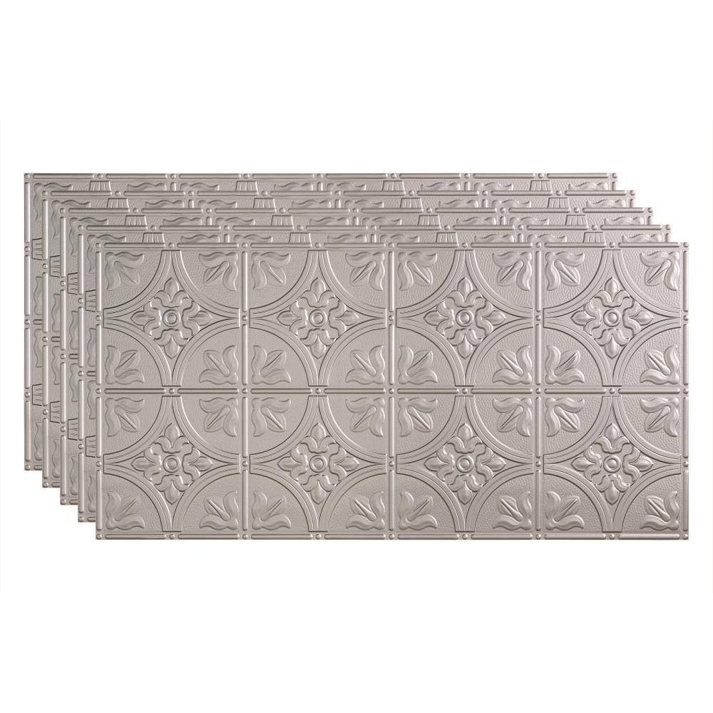 Argent Silver Glue Up Ceiling Tile 5 Pack Y406