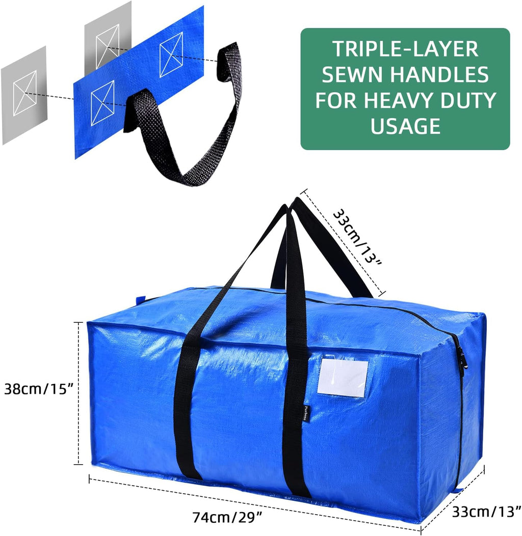 Blue Moving Totes with Backpack Straps, 8 Pack E559063